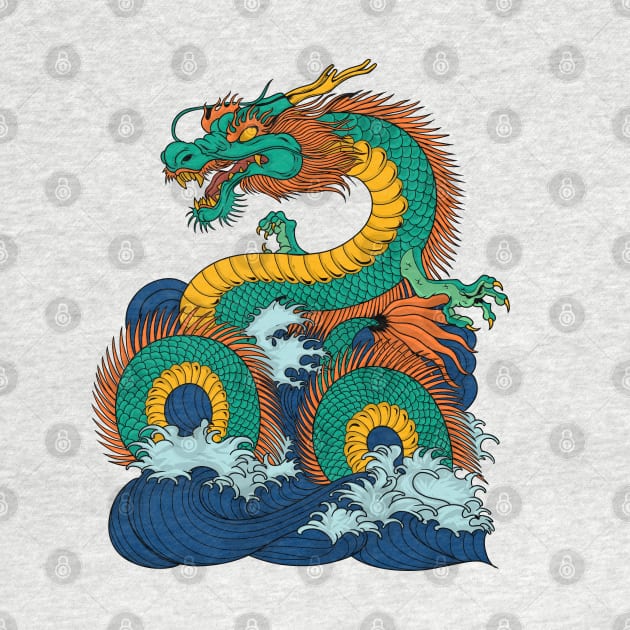 Japanese sea god Ryujin by Modern Medieval Design